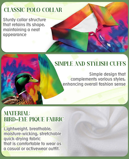 Mallard Duck Polo Shirt for Men- Colorful Duck Hunting Shirt | Azhawaiian