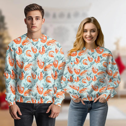 Shrimp Print Sweatshirt – Colorful Graphic 3D All Over Print Design