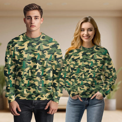 Dog Silhouette Camouflage Sweatshirt – Colorful Graphic 3D All Over Print Design