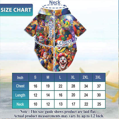 Funny  Clown Matching Dog Owner Hawaiian Shirts, Funny Pet Aloha Shirt for Beach Vacation - Azhawaiian