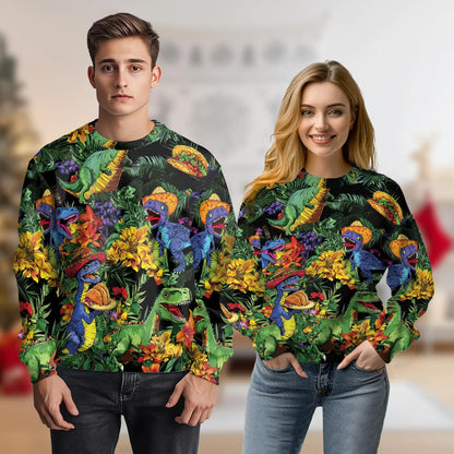 Taco T-Rex Sweatshirt – Colorful Graphic 3D All Over Print Design