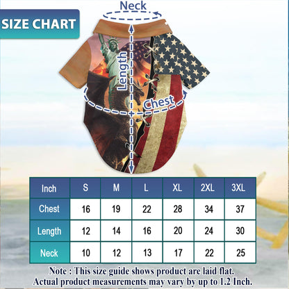 Dragon US Flag Matching Dog Owner Hawaiian Shirts, Funny Pet Aloha Shirt for Beach Vacation - Azhawaiian