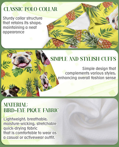 Bulldog Pineapple Hawaiian Polo Shirt | Azhawaiian
