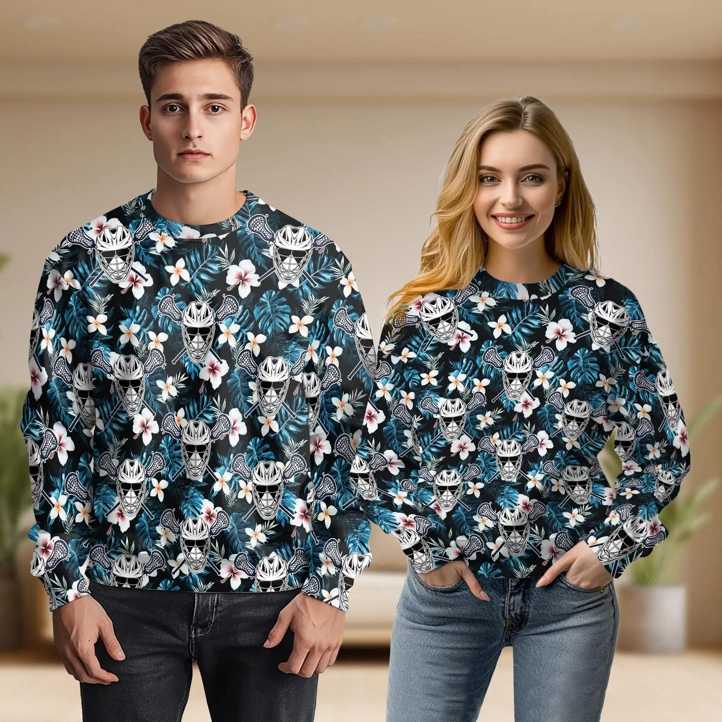 Lacrosse Tropical Floral Sweatshirt – Tropical 3D All Over Print Design