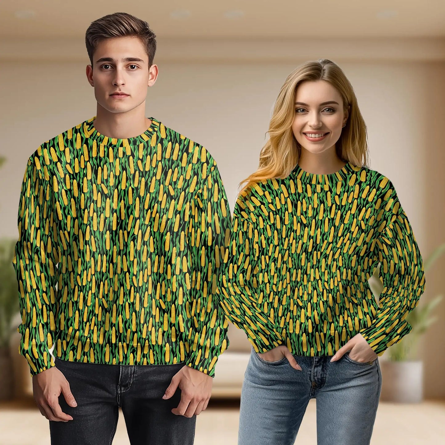 Corn Cob Sweatshirt – Colorful Graphic 3D All Over Print Design