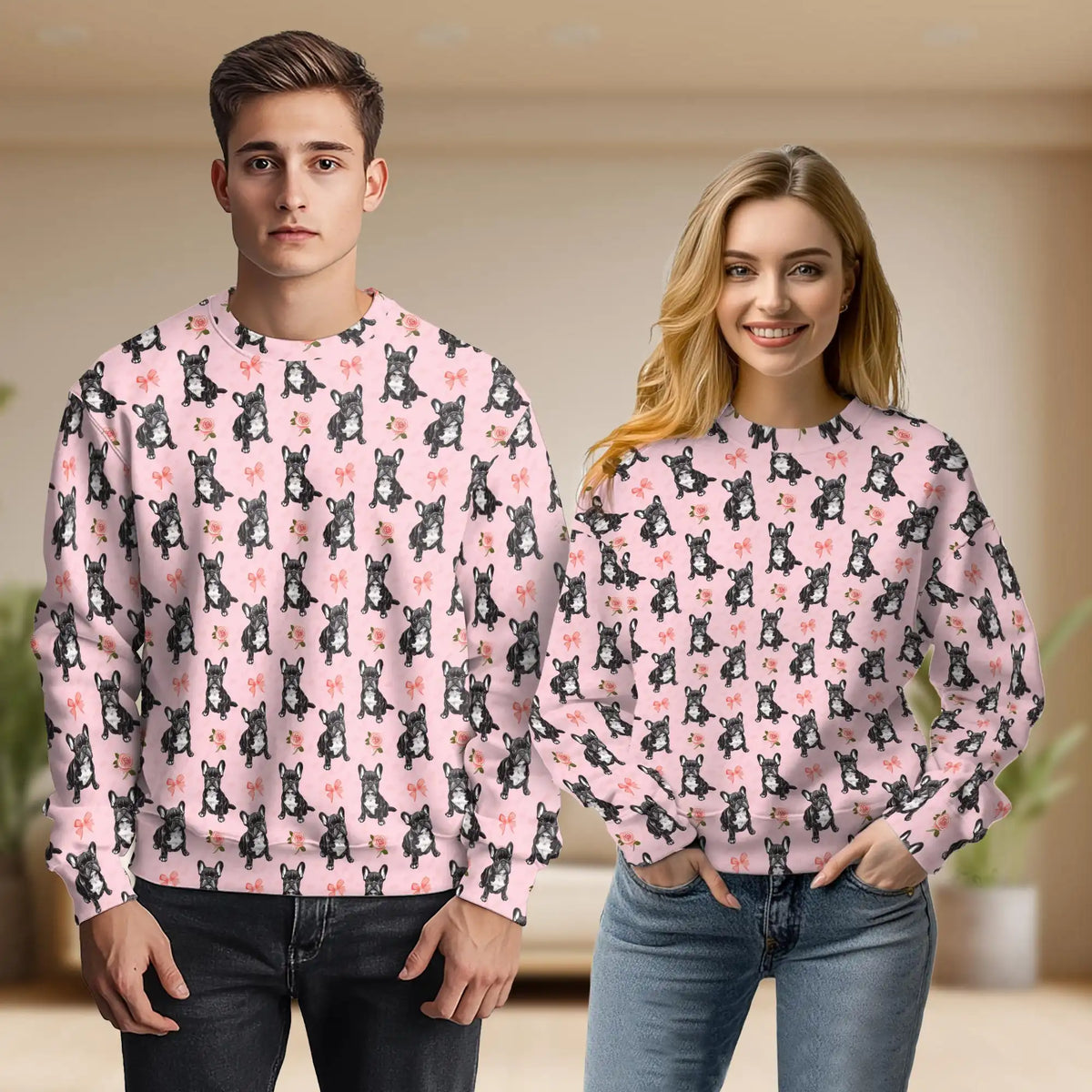 French Bulldog Sweatshirt – Colorful Graphic 3D All Over Print Design