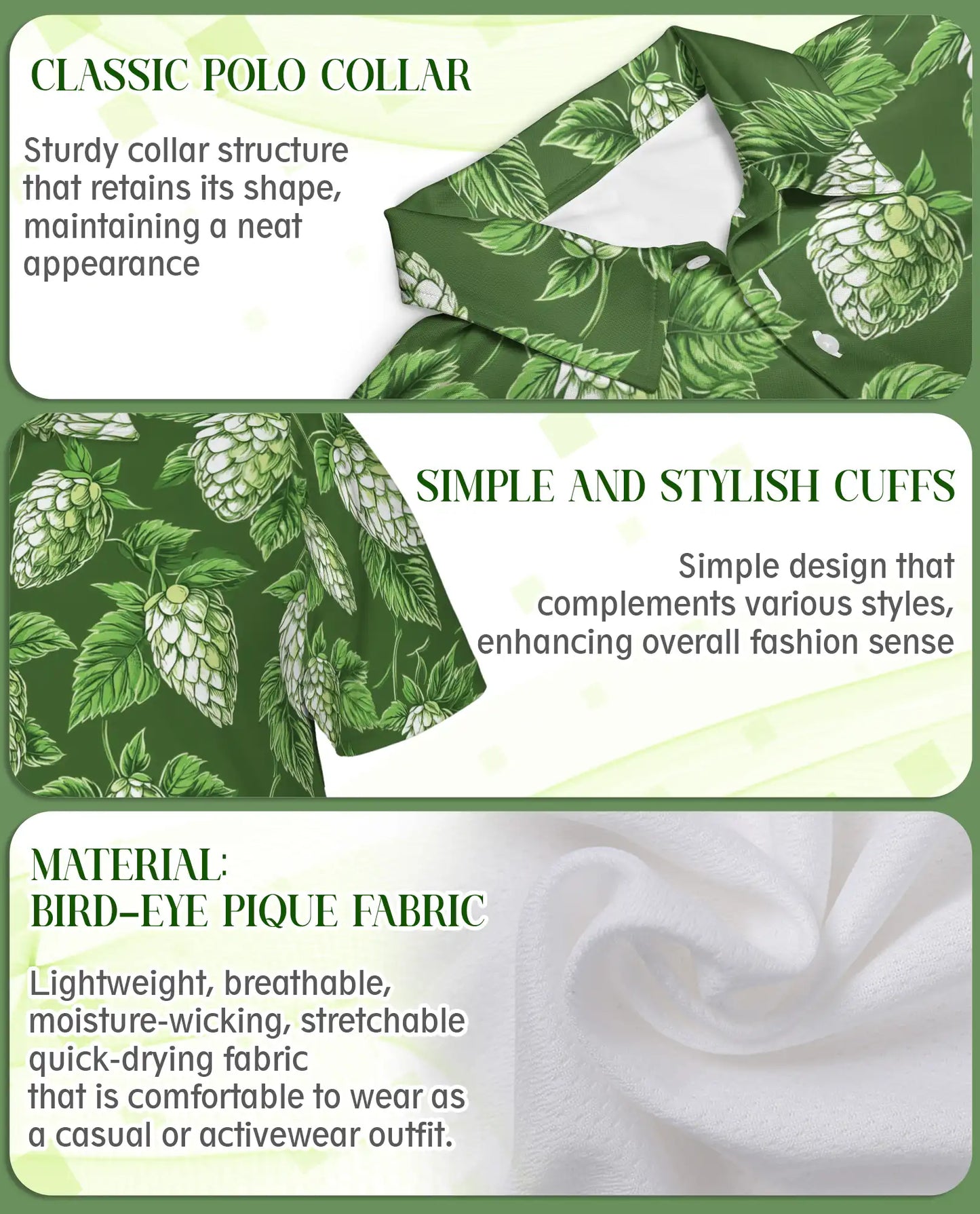 Hop Leaf Green Polo Shirt | Azhawaiian