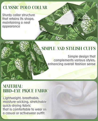 Hop Leaf Green Polo Shirt | Azhawaiian