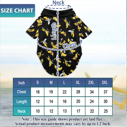 Banana Pattern Matching Dog Owner Hawaiian Shirts, Funny Pet Aloha Shirt for Beach Vacation - Azhawaiian