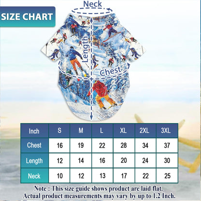 Vintage Skiing Matching Dog Owner Hawaiian Shirts, Funny Pet Aloha Shirt for Beach Vacation - Azhawaiian