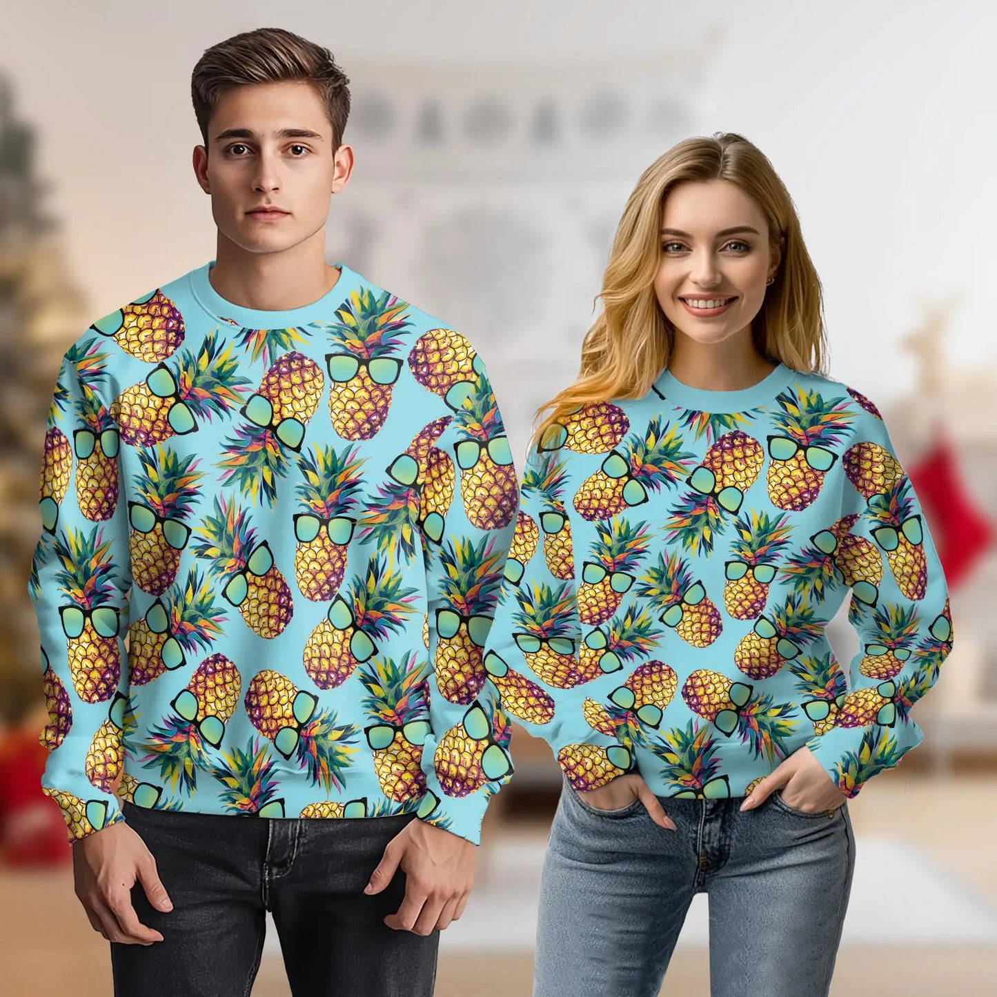 Pineapple Sunglasses Sweatshirt – Tropical 3D All Over Print Design