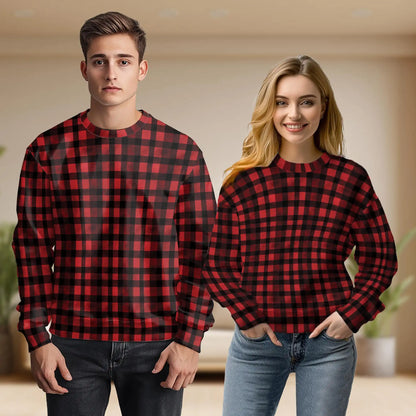 Red and Black Buffalo Plaid Sweatshirt – Colorful Graphic 3D All Over Print Design