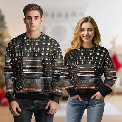 Synthesizer Sweatshirt – Colorful Graphic 3D All Over Print Design