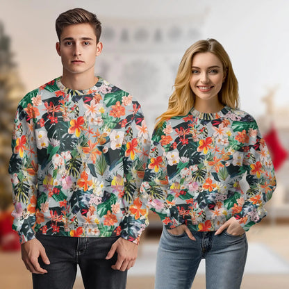 Flower Ephemera Sweatshirt – Vintage 3D All Over Print Design