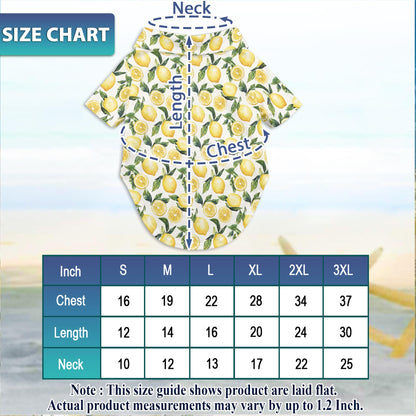 Lemon Matching Dog Owner Hawaiian Shirts, Funny Pet Aloha Shirt for Beach Vacation - Azhawaiian