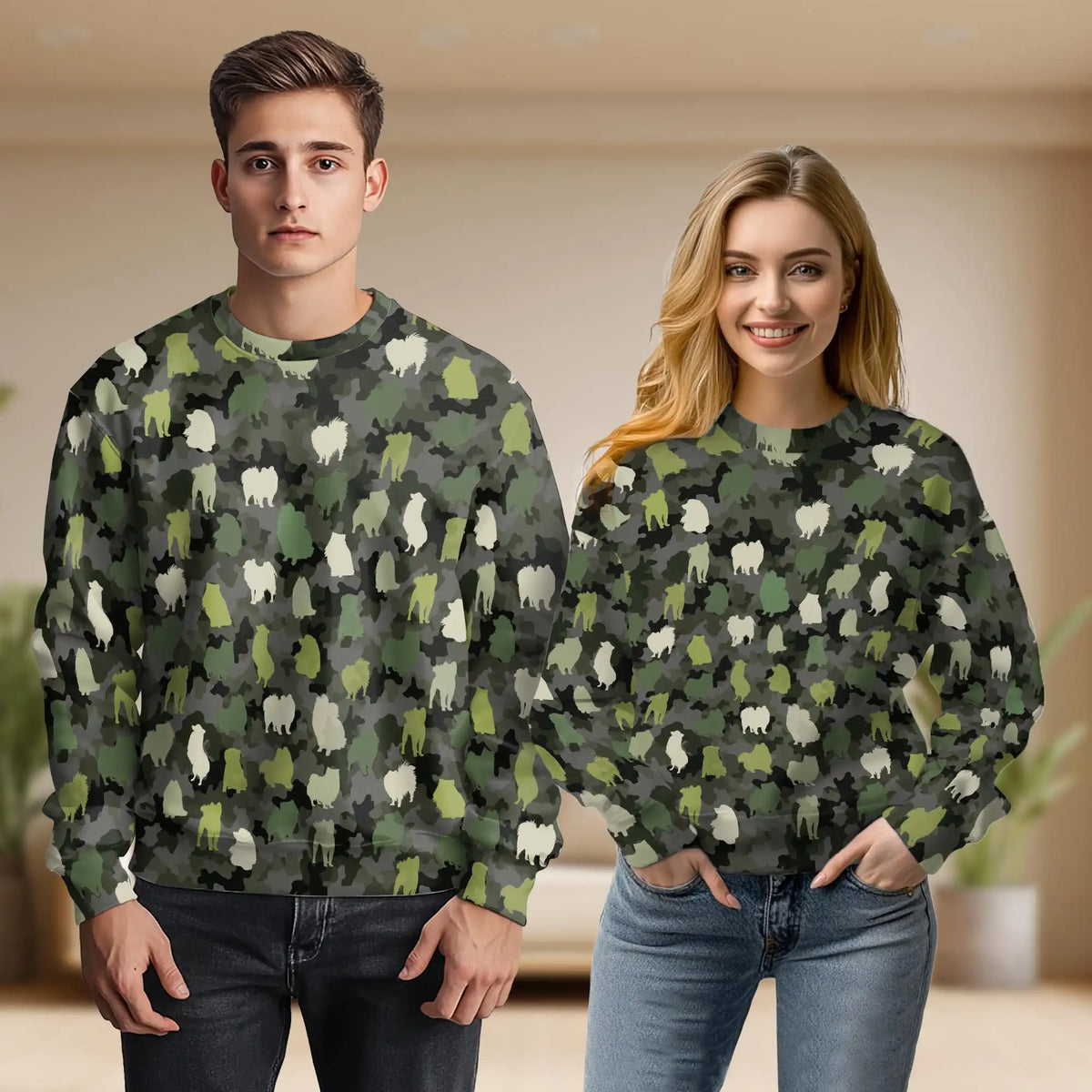 Dog Camouflage Pattern Sweatshirt – Colorful Graphic 3D All Over Print Design