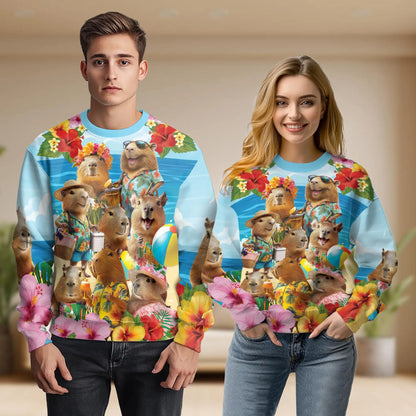 Tropical Capybara Sweatshirt – Tropical 3D All Over Print Design