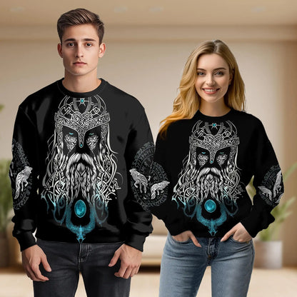 Viking Odin Medieval Sweatshirt – Colorful Graphic 3D All Over Print Design