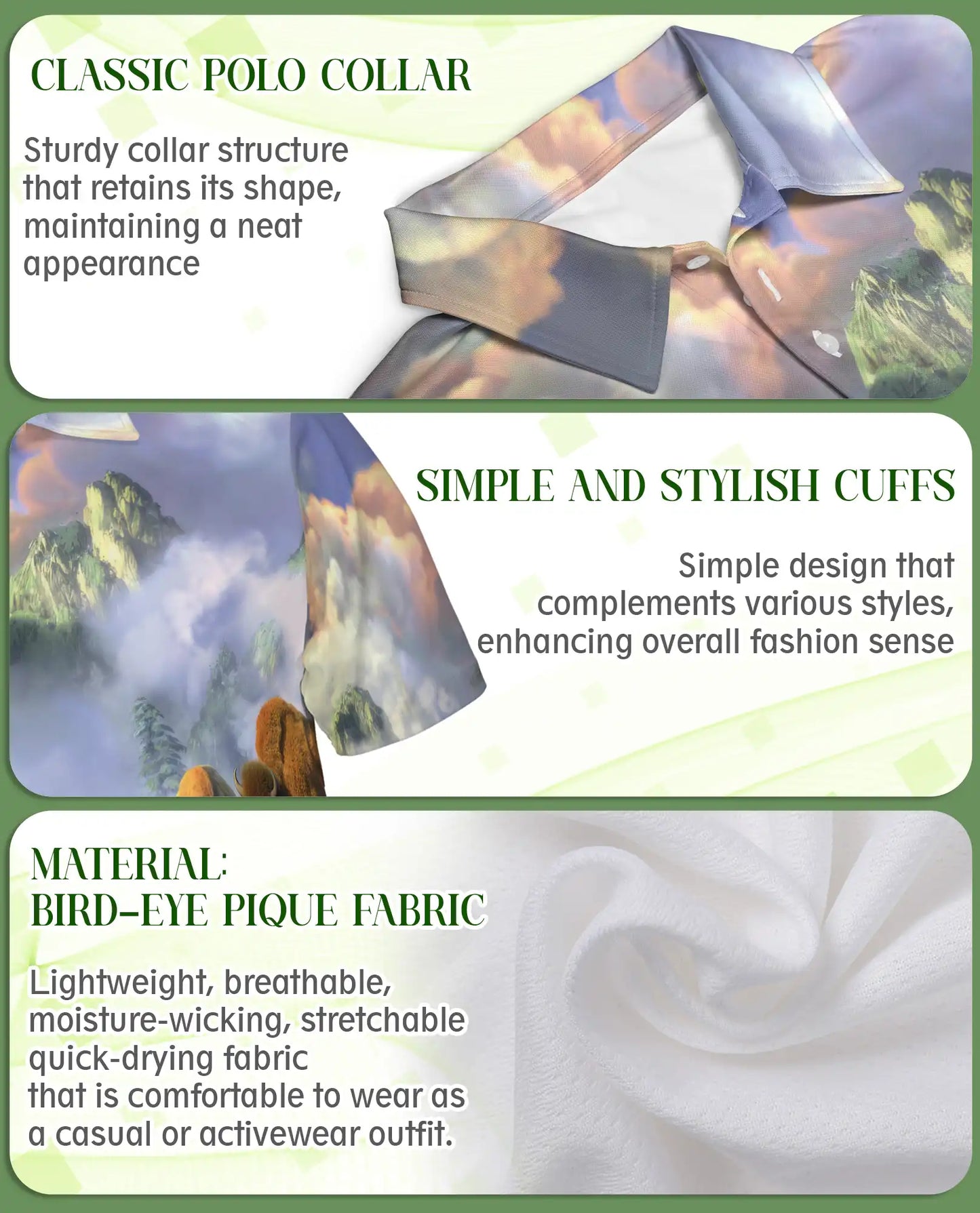 Mystical Bison Polo Shirt for Men, Majestic Wildlife Landscape | Azhawaiian