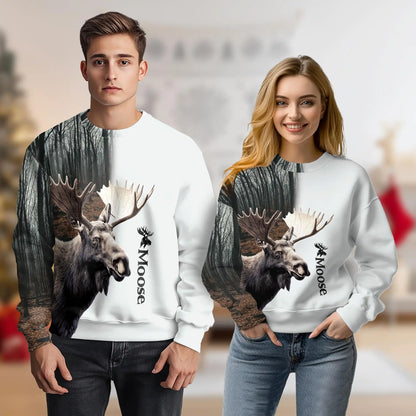 Awesome Moose Sweatshirt – Colorful Graphic 3D All Over Print Design