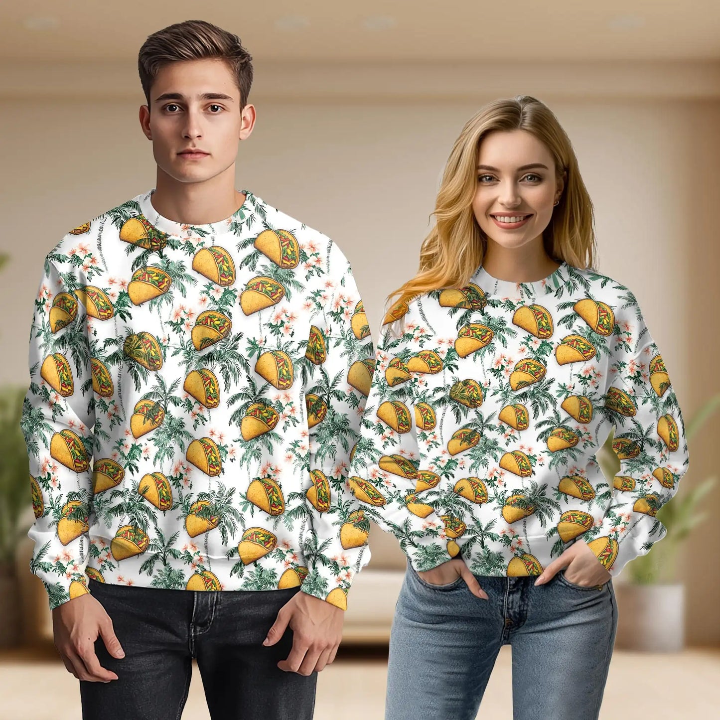 Taco Tropical Vintage Sweatshirt – Tropical Vintage 3D All Over Print Design