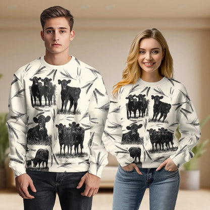Vintage Cattle Farm Lovers Farmer Sweatshirt – Vintage 3D All Over Print Design