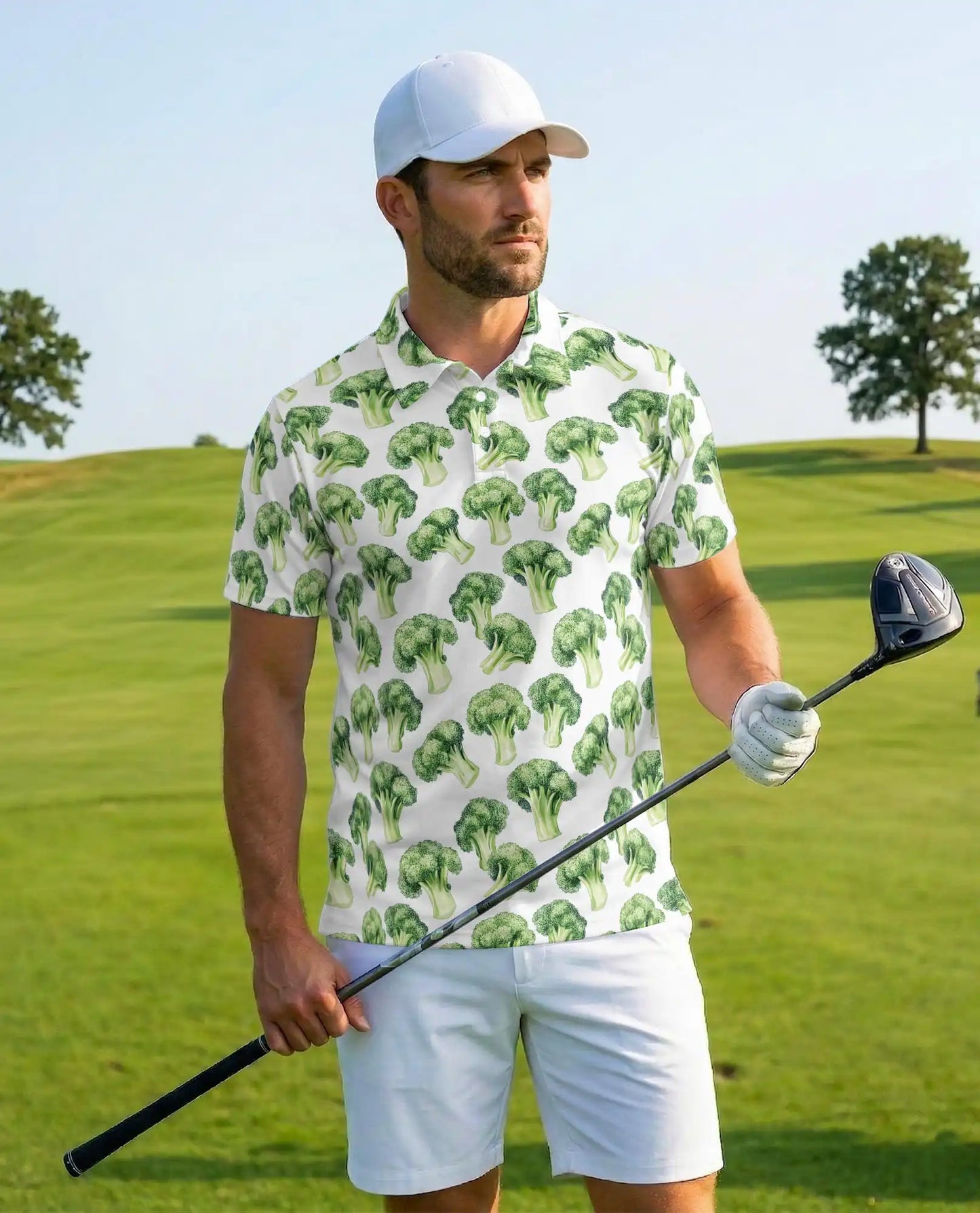 Broccoli Polo Shirt - Vegetable Lover Garden Harvest Botanical Design | Azhawaiian