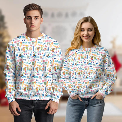 Surf Beach Sweatshirt – Tropical 3D All Over Print Design