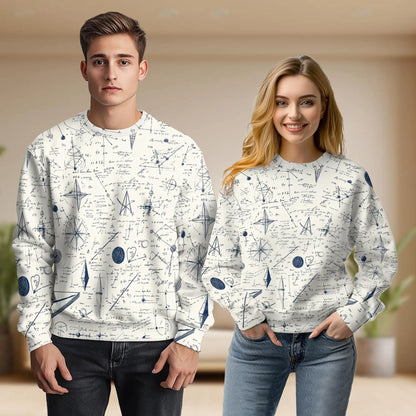 Math Love Pattern Sweatshirt – Colorful Graphic 3D All Over Print Design