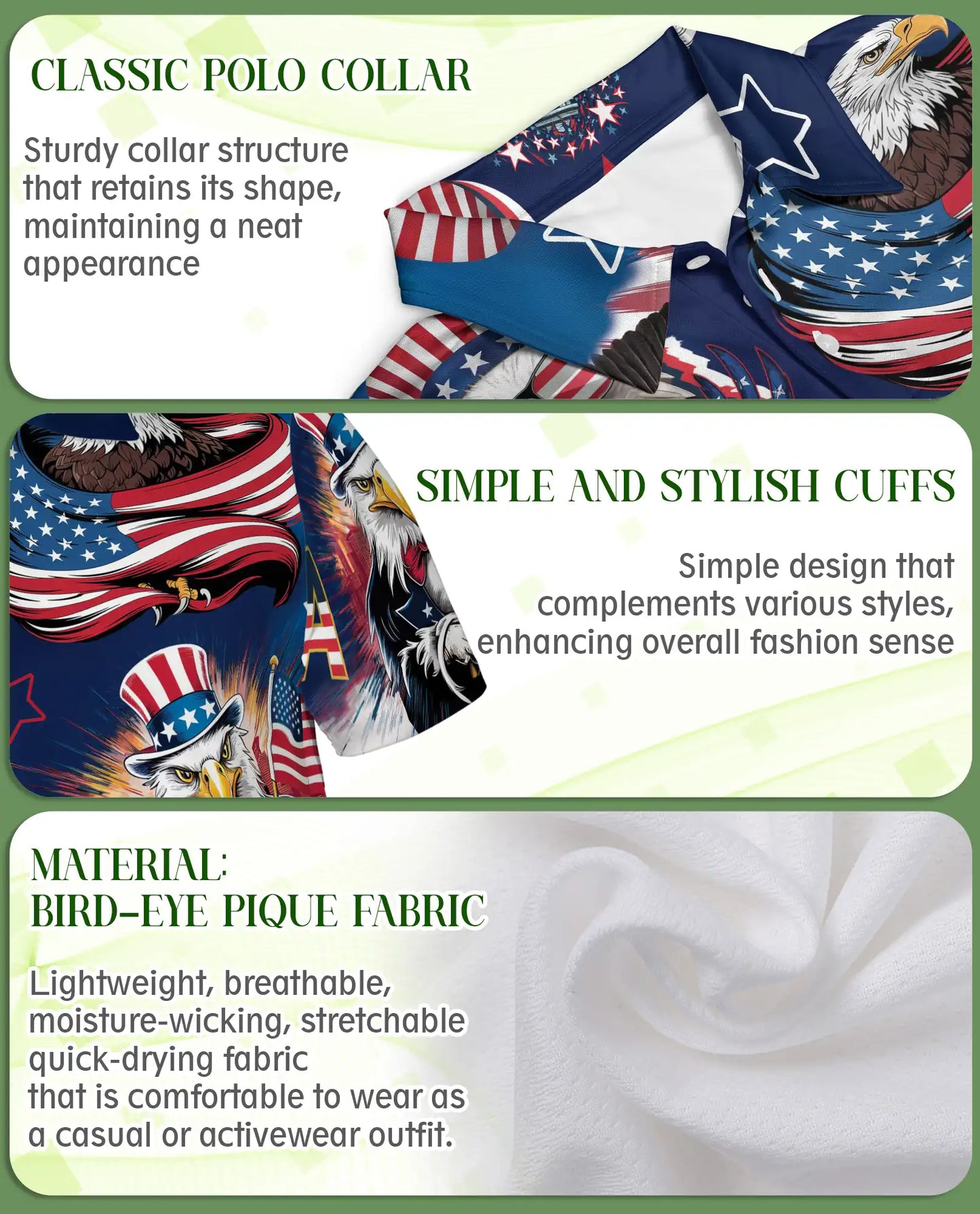 USA Eagle Polo Shirt | Azhawaiian