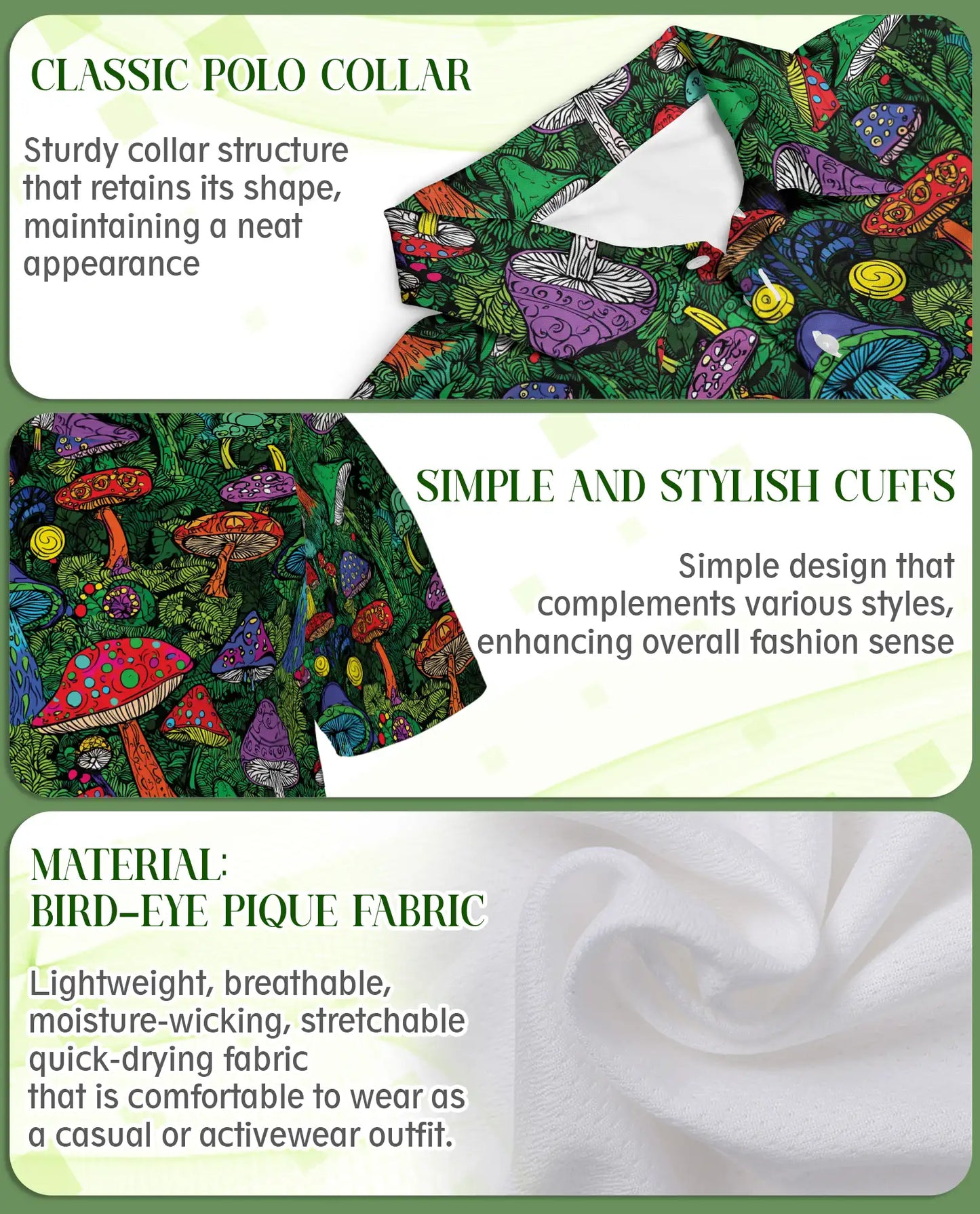 Psychedelic Mushroom 3D Polo Shirt for Men | Azhawaiian