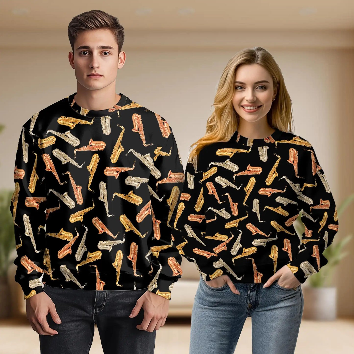Amazing Saxophone Sweatshirt – Colorful Graphic 3D All Over Print Design