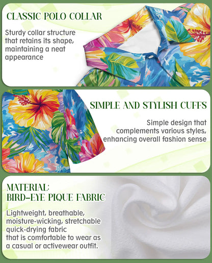 Tropical Hibiscus Floral Polo Shirt | Azhawaiian
