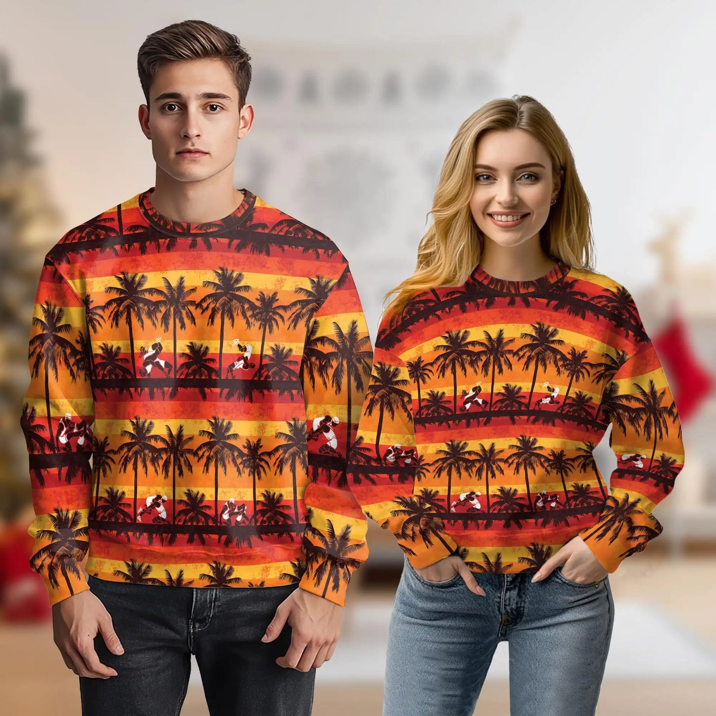 Wrestling Sunset Sweatshirt – Tropical 3D All Over Print Design