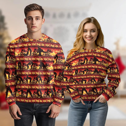 Martial Arts Sunset Sweatshirt – Colorful Graphic 3D All Over Print Design