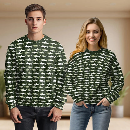 Retro Shark Sweatshirt – Vintage 3D All Over Print Design