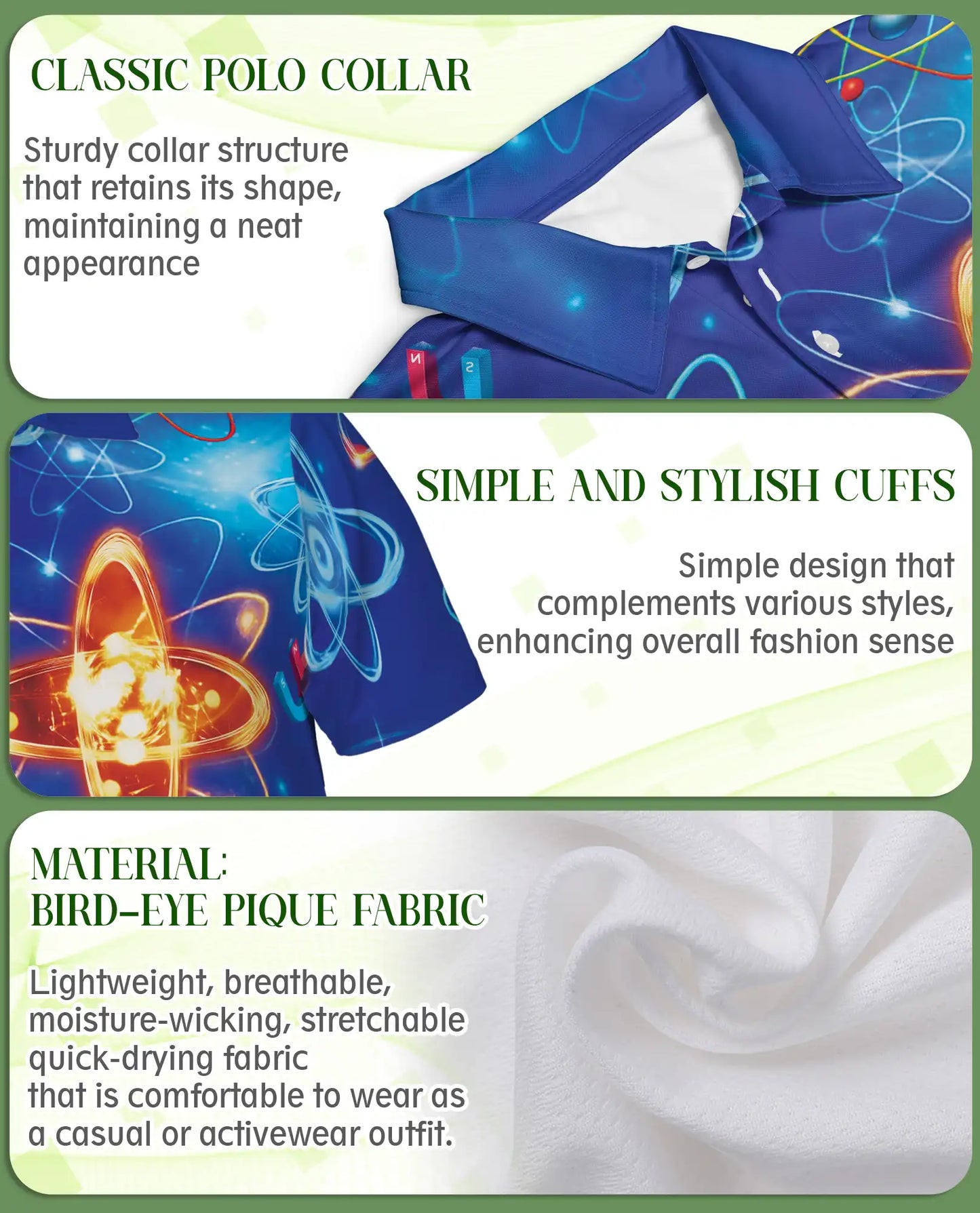 Physics Atom Polo Shirt, Science Formula Print | Azhawaiian
