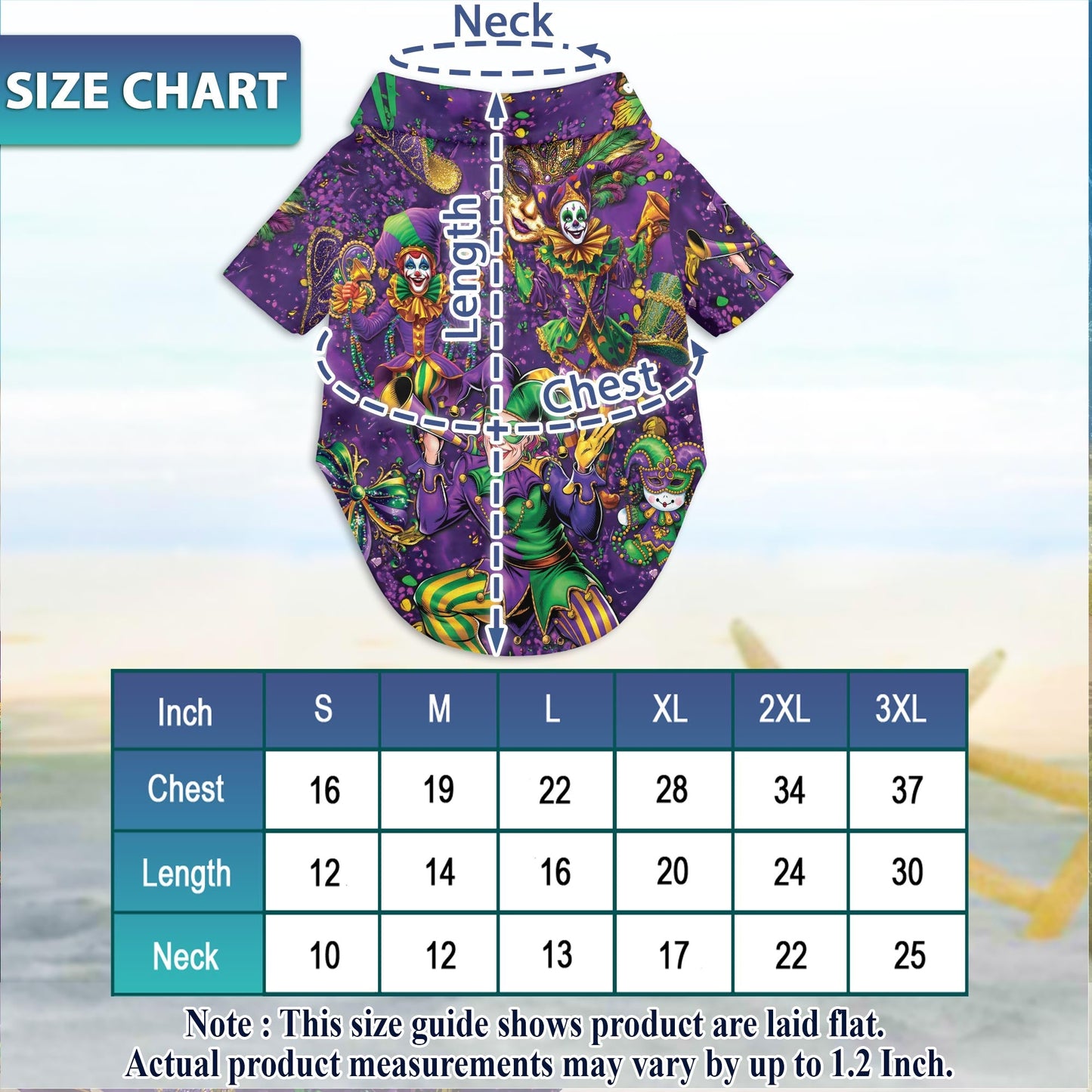 Mardi Gras Clown Beach Matching Dog Owner Hawaiian Shirts, Funny Pet Aloha Shirt for Beach Vacation - Azhawaiian