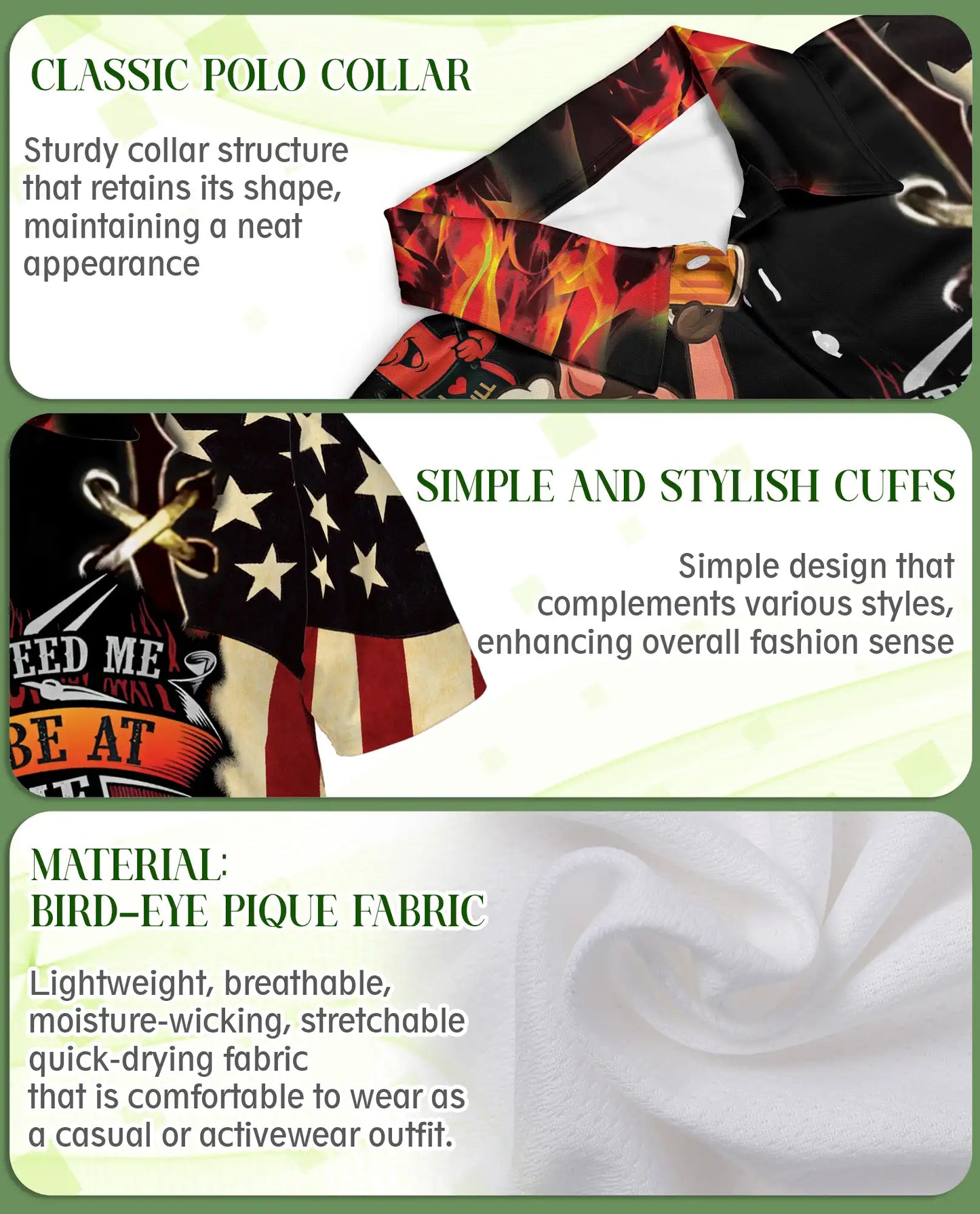 BBQ Grill Party Polo Shirt for Men, Fun Food & American Style | Azhawaiian