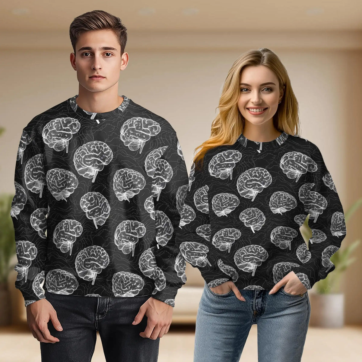 Psychology Pattern Sweatshirt – Colorful Graphic 3D All Over Print Design