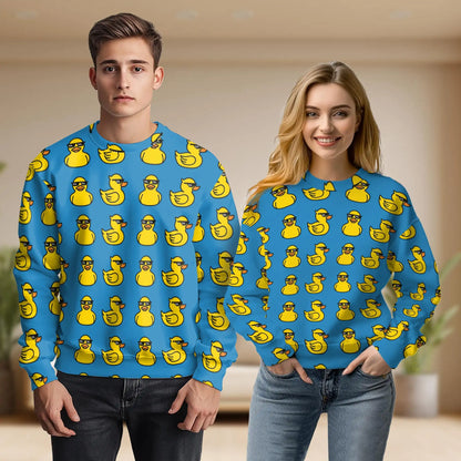 Funny Duck With Sunglasses Sweatshirt – Colorful Graphic 3D All Over Print Design
