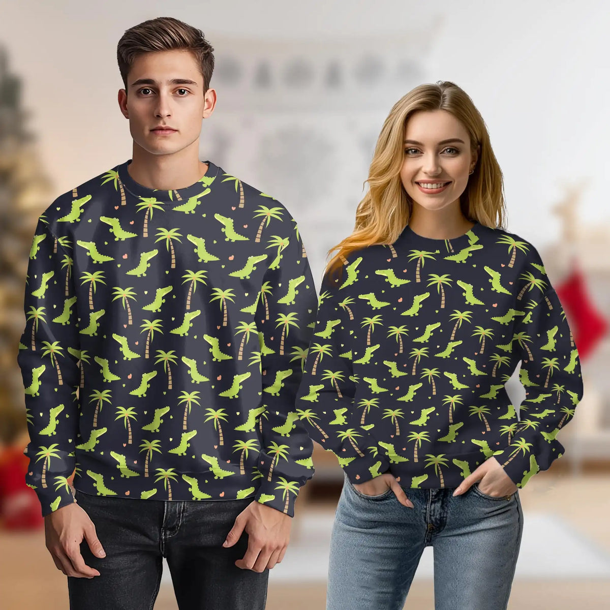 Cute Alligator Sweatshirt – Colorful Graphic 3D All Over Print Design