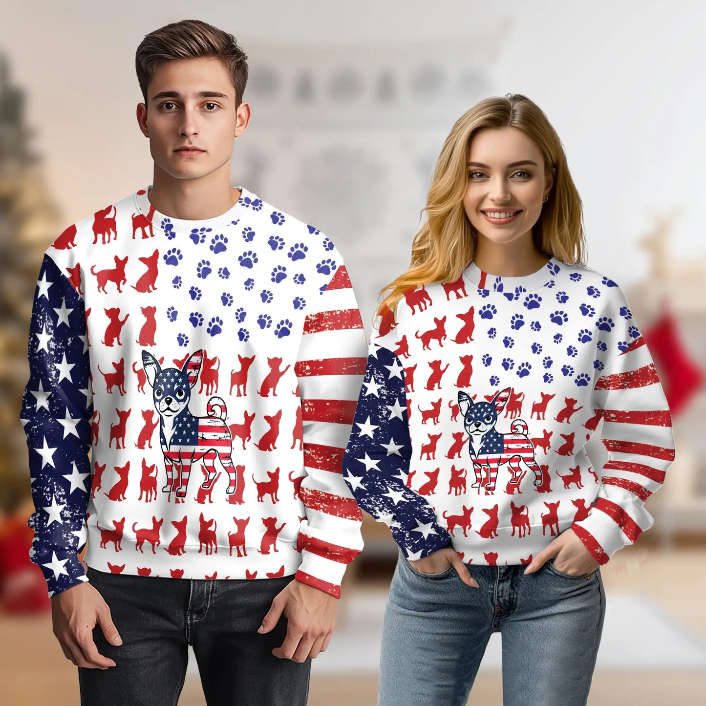 American Chihuahua Sweatshirt – Colorful Graphic 3D All Over Print Design