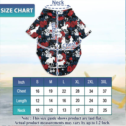 Flower Horse Roping Matching Dog Owner Hawaiian Shirts, Funny Pet Aloha Shirt for Beach Vacation - Azhawaiian