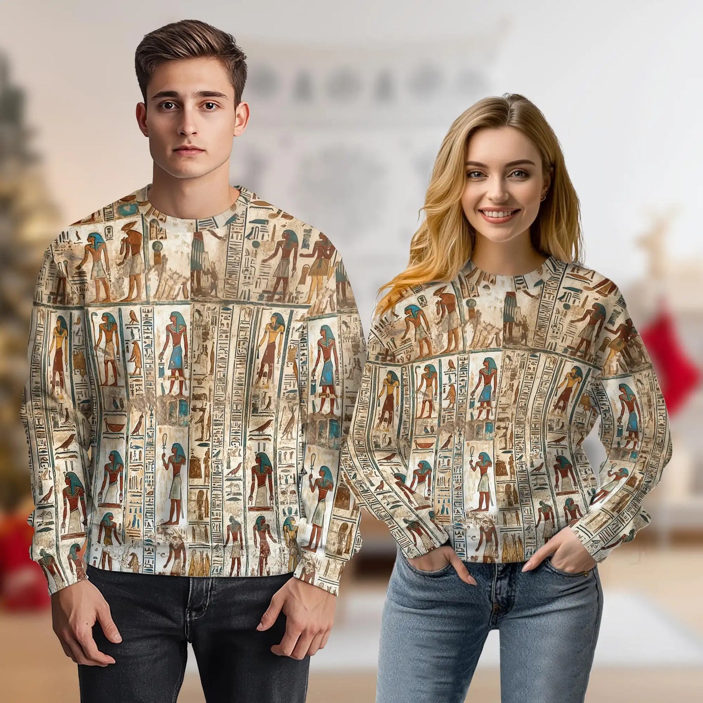 Ancient Egyptian Sweatshirt – Colorful Graphic 3D All Over Print Design