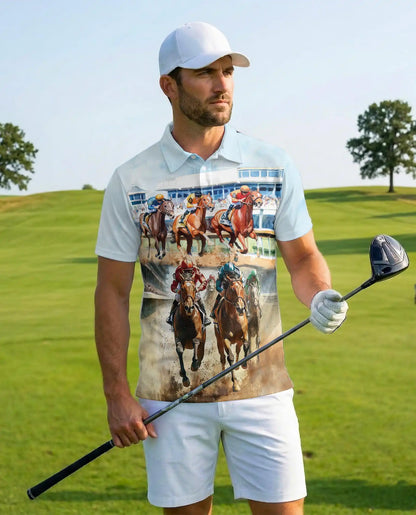 Horse Racing Polo Shirt Derby Style | Azhawaiian