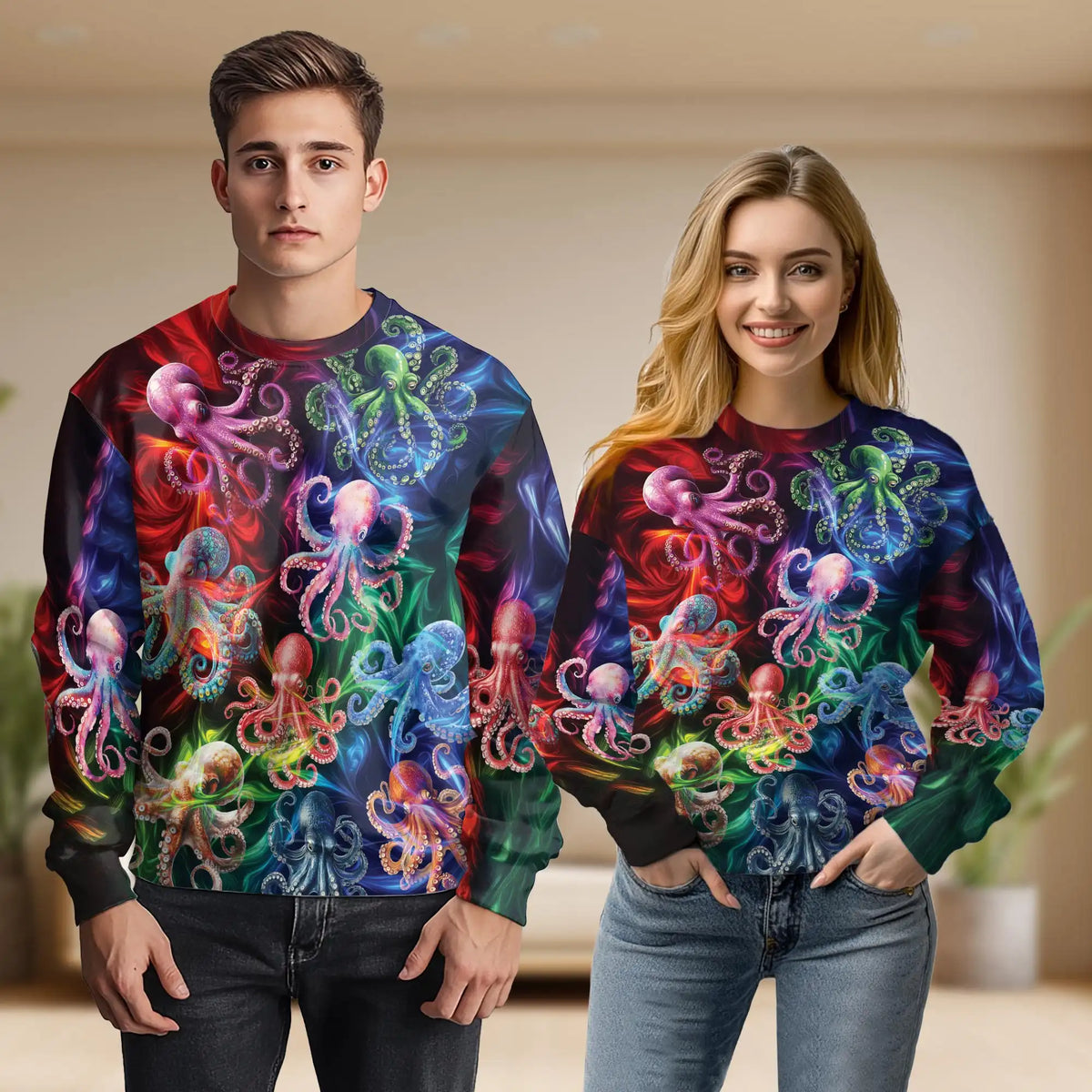 Octopus Fantasy Sweatshirt – Colorful Graphic 3D All Over Print Design