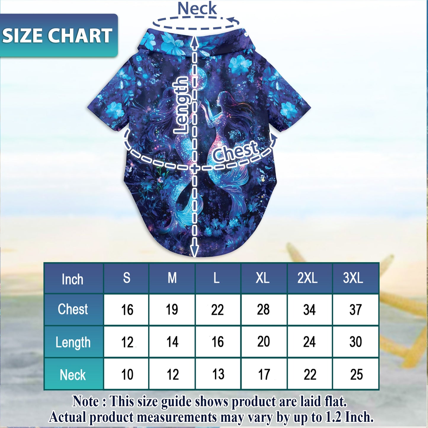 Floral Mermaid Matching Dog Owner Hawaiian Shirts, Funny Pet Aloha Shirt for Beach Vacation - Azhawaiian