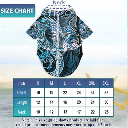 Fenrir Blue Matching Dog Owner Hawaiian Shirts, Funny Pet Aloha Shirt for Beach Vacation - Azhawaiian