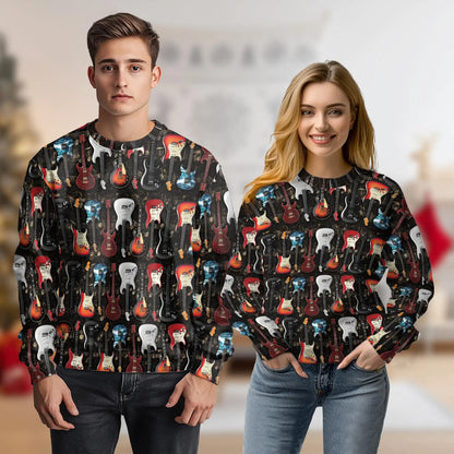 Electric Guitar Sweatshirt – Colorful Graphic 3D All Over Print Design